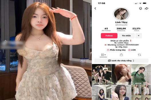 Phát tán clip nóng Linh Tây tiktoker dáng chuẩn nóng bỏng